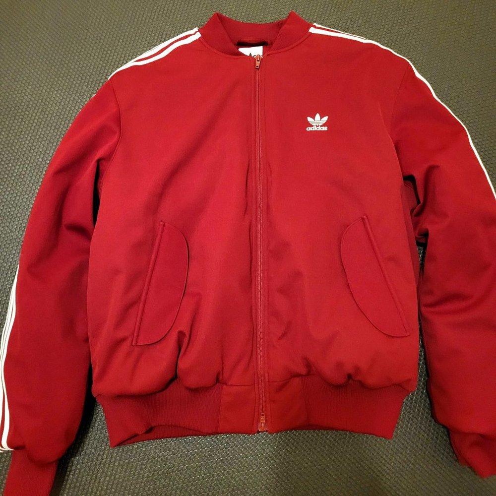 Adidas Originals MA-1 Maroon Burgundy Bomber Jacket Large (L) Like New